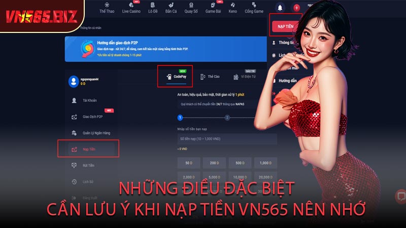 Những Điều Đặc Biệt Cần Lưu Ý Khi Nạp Tiền VN565 Nên Nhớ